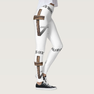 God Bless Our Troops With Cross Leggings