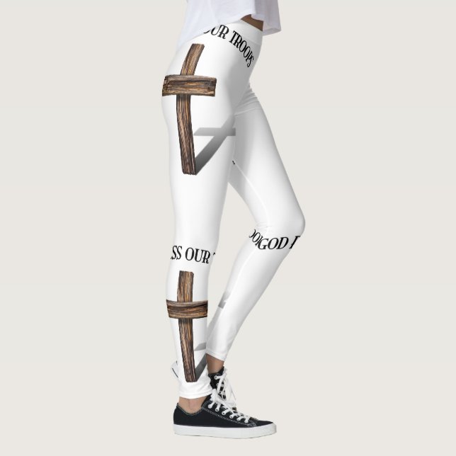 God Bless Our Troops With Cross Leggings (Right)