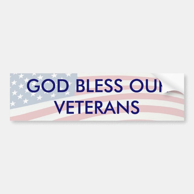 GOD BLESS OUR VETERANS BUMPER STICKER (Front)