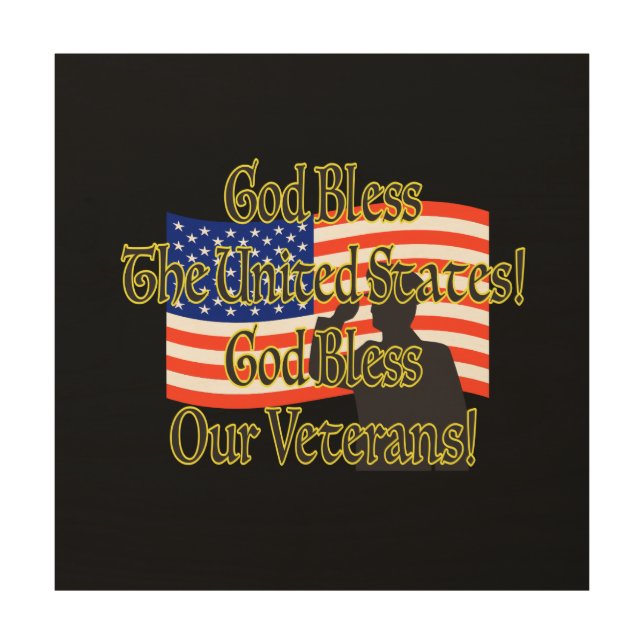 GOD BLESS OUR VETERANS WALL ART (Front)
