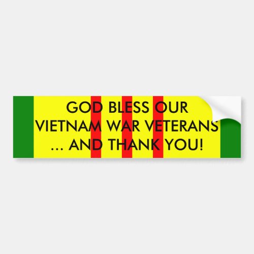 GOD BLESS OUR VIETNAM WAR VETERANS BUMPER STICKER