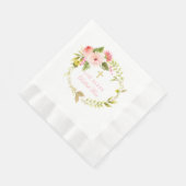 God Bless Pink And Gold Floral Wreath Girl Baptism Napkins | Zazzle