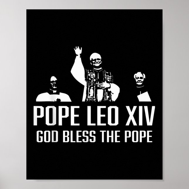 God Bless Pope Leo Xiv Portrait  Poster (Front)
