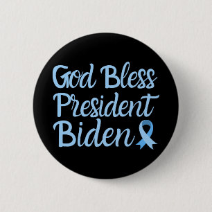 God Bless President Biden Prostate Cancer Awarenes Button