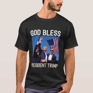 God Bless President Trump Shooting Political God B T-Shirt