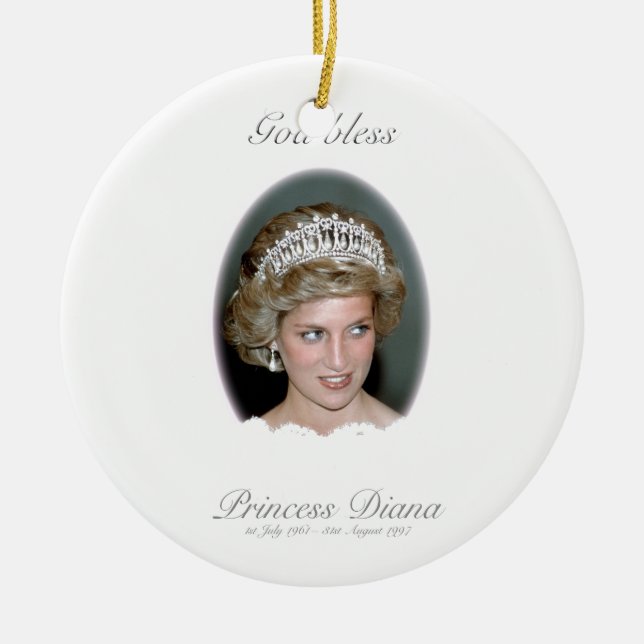 God Bless Princess Diana Ceramic Ornament (Front)