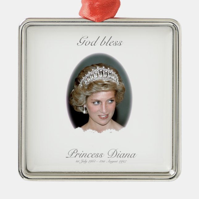God Bless Princess Diana Metal Ornament (Front)