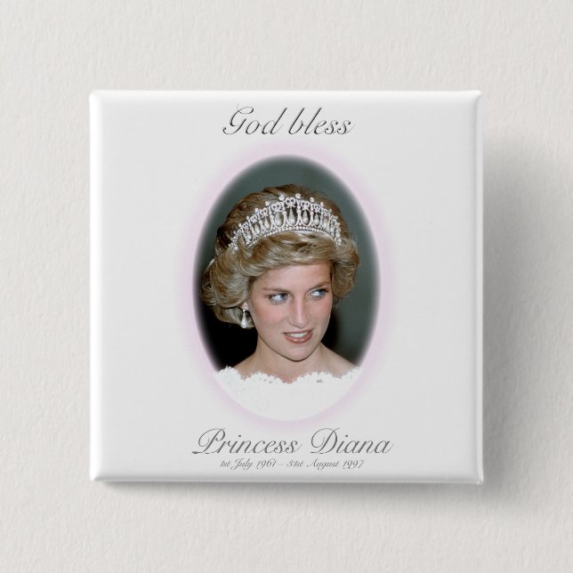 God Bless Princess Diana Pinback Button (Front)