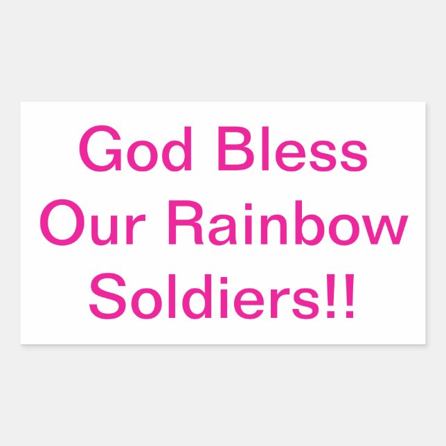 God Bless Rainbow Soldiers Hankamer Artjunkhaus Rectangular Sticker (Front)