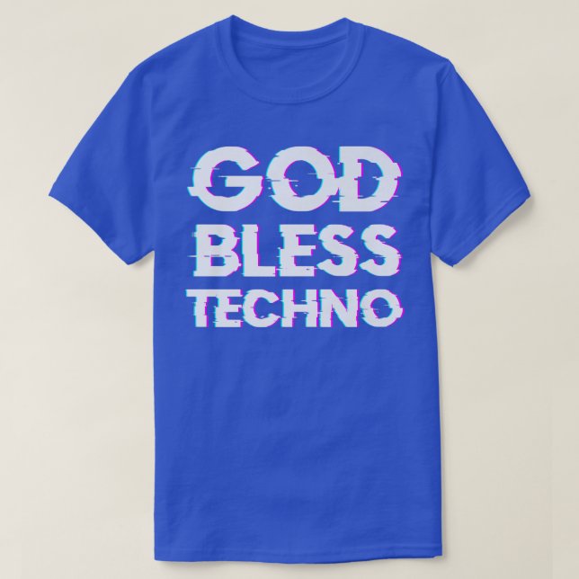 God Bless TechnoRaver DJ Music Techno Premium  T-Shirt (Design Front)