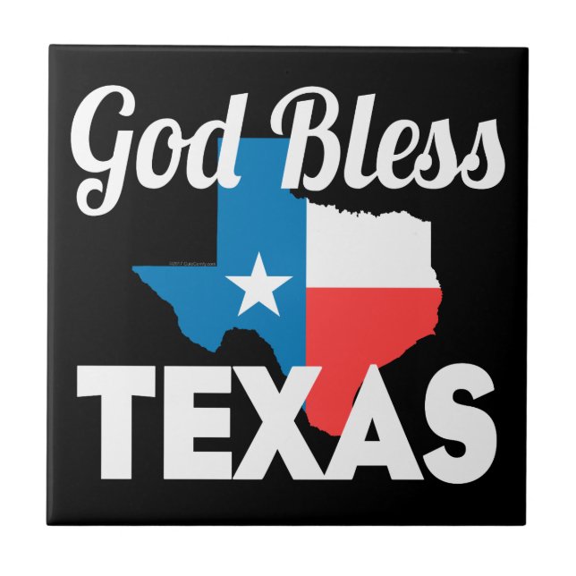 God Bless Texas Ceramic Tile (Front)