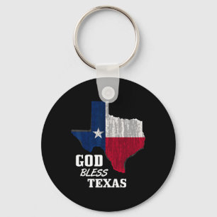 God Bless Texas Flag Texas Independence Day Blue R Keychain