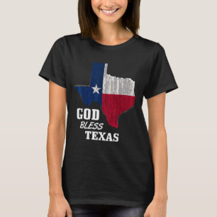 God Bless Texas Flag Texas Independence Day Blue R T-Shirt