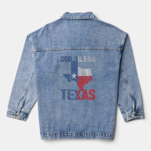 God Bless Texas Ohio Vintage Christian Religious C Denim Jacket