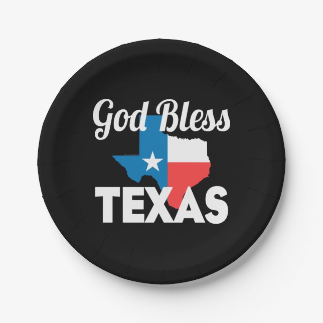 God Bless Texas Paper Plates (Front)