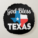 God Bless Texas Round Pillow