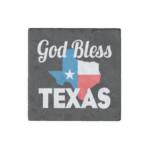 God Bless Texas Stone Magnet