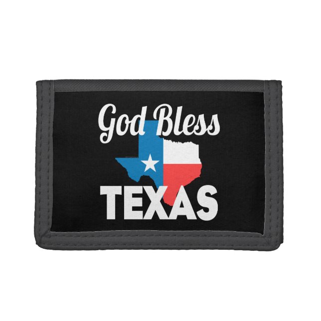 God Bless Texas Trifold Wallet (Front)