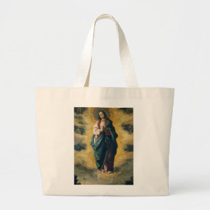 GOD BLESS THE IMMACULATE CONCEPTION LARGE TOTE BAG
