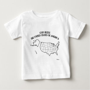 GOD BLESS THE UNITED STATES OF AMERICA US outline Baby T-Shirt