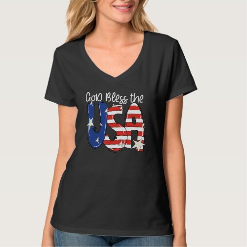 God Bless The Usa American Flag Christian 4th Of J T_Shirt