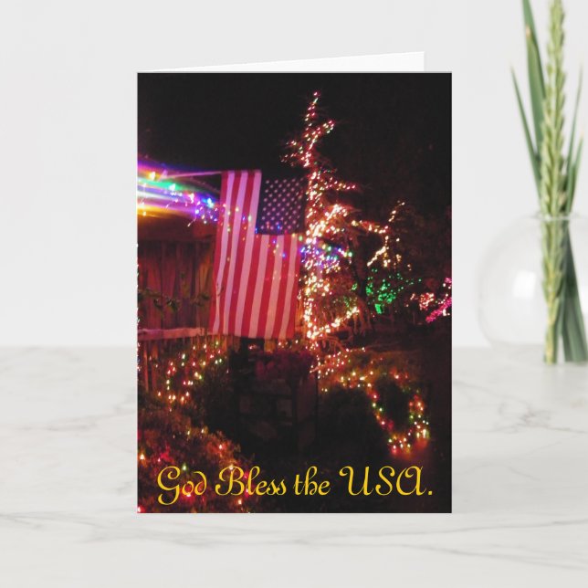 God Bless the USA Christmas Card (Front)