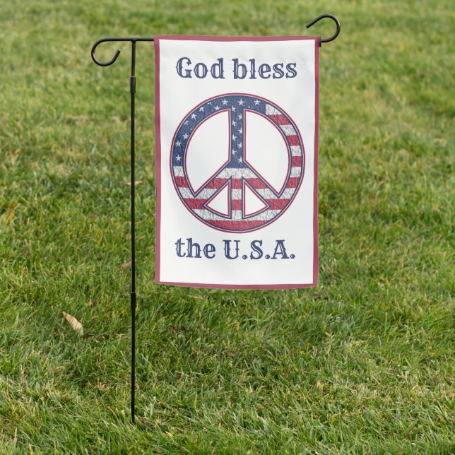 God Bless the USA - Flag Peace Sign (In SItu)