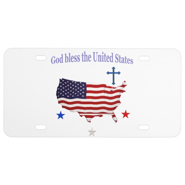 God bless the USA License Plate (Front)