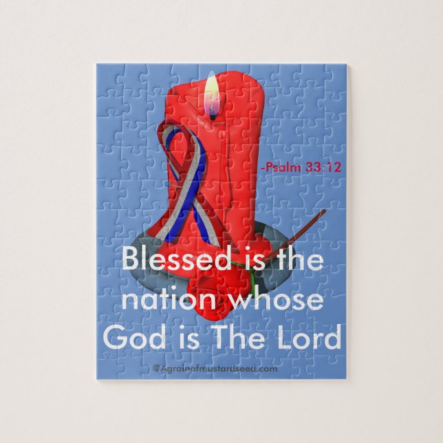 God Bless the USA Ribbon Jigsaw Puzzle (Vertical)