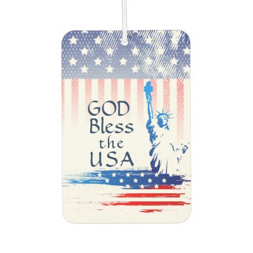 God Bless the USA Statue of Liberty American Flag Air Freshener