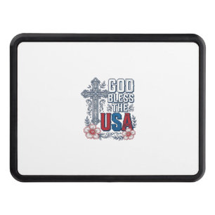 God Bless The USA Vintage Cross Patriotic Shirt (2 Hitch Cover