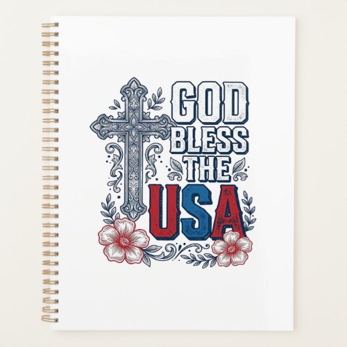 God Bless The USA Vintage Cross Patriotic Shirt (2 Planner