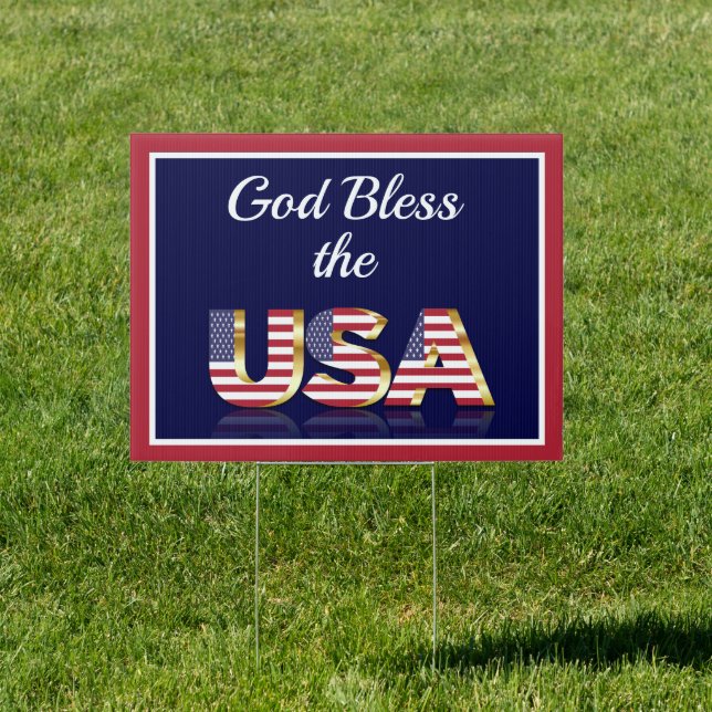 God Bless the USA Yard Sign (Insitu)