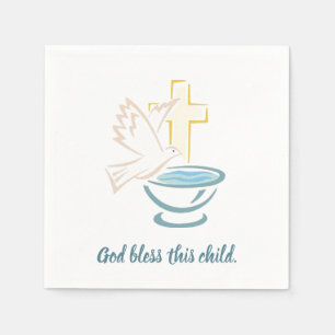 God bless this child (blue) napkins