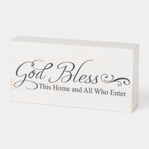 God Bless This Home Christian Quote Wooden Box Sign