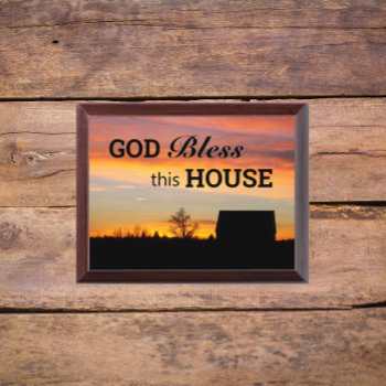 God Bless This House Sunset Silhouette Plaque by northwestphotos at Zazzle