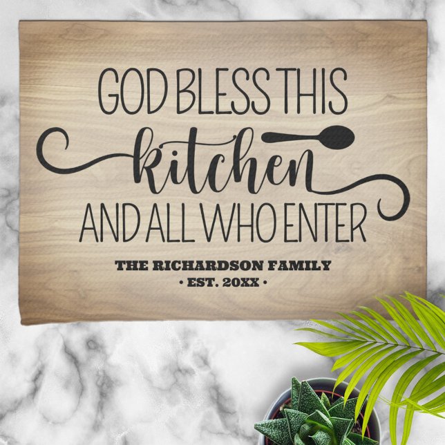 God Bless This Kitchen Family Name Towel (Creator Uploaded)