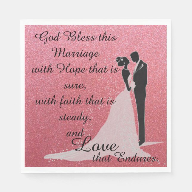 God Bless this Marriage Paper Napkins (Front)