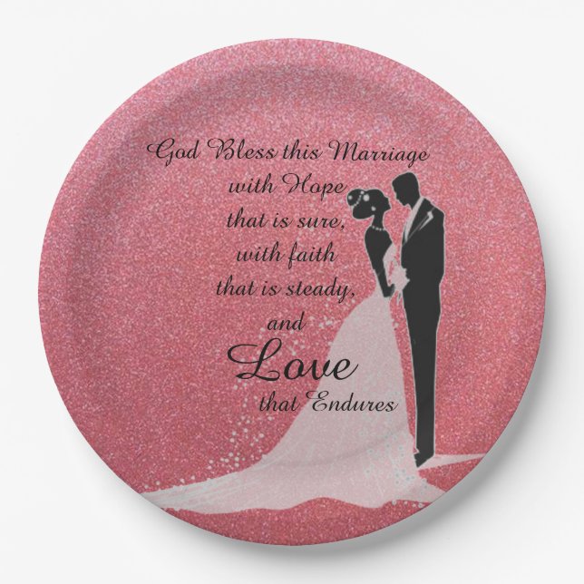 God Bless this Marriage Paper Plates (Front)