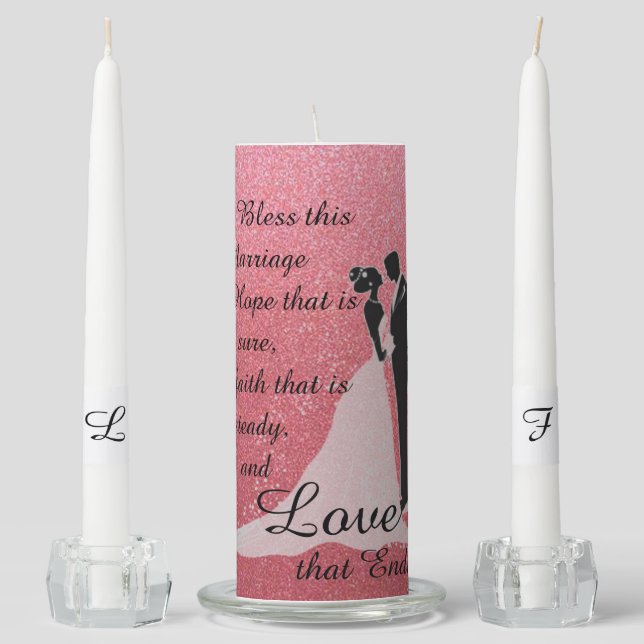 God Bless this Marriage Unity Candle Set (Front)