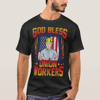 God Bless Union Workers Handyman Ironworker pirate T-Shirt