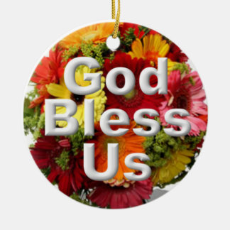 God bless us ceramic ornament
