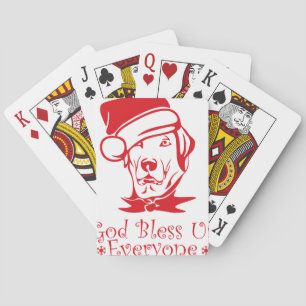 god bless us christmas poker cards