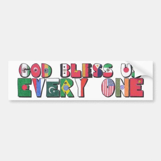 God Bless Us Every One Bumper Sticker (Front)