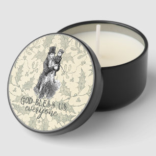 God bless us everyone Dickens Christmas Carol Mini Candle Favors