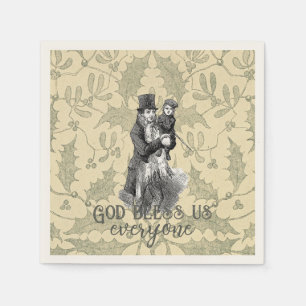 God bless us everyone Dickens Christmas Carol Napkins