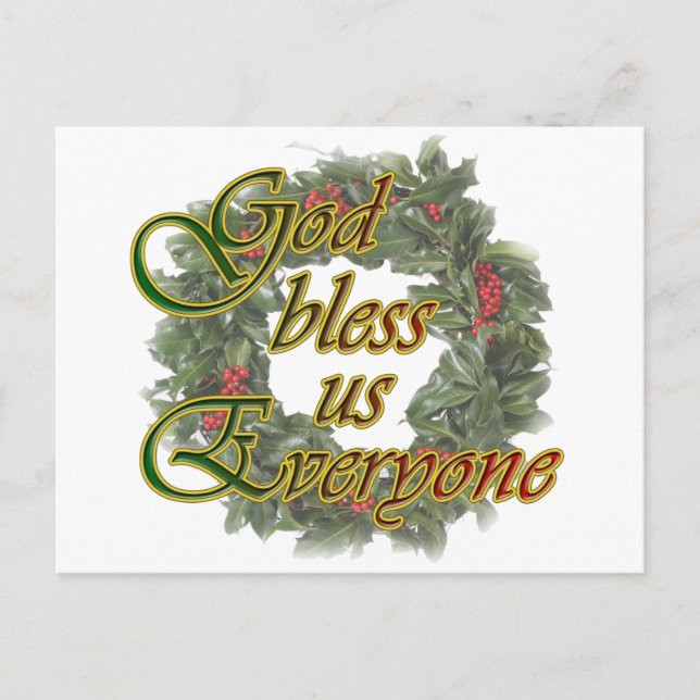 God Bless Us Everyone Postcard (Front)