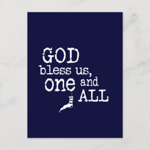 God Bless Us, One And All - Christmas Holiday Postcard