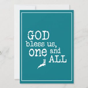 God Bless Us One And All Christmas Invitation