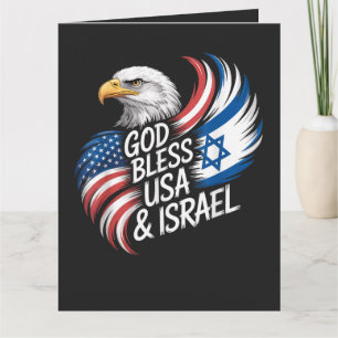God Bless USA Israel Thank You Card